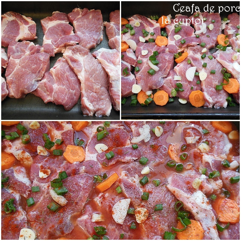 Ceafa de porc la cuptor - reteta de friptura frageda de porc