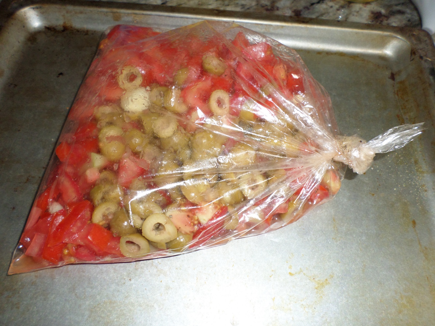 Pasare cu rosii si masline la punga!