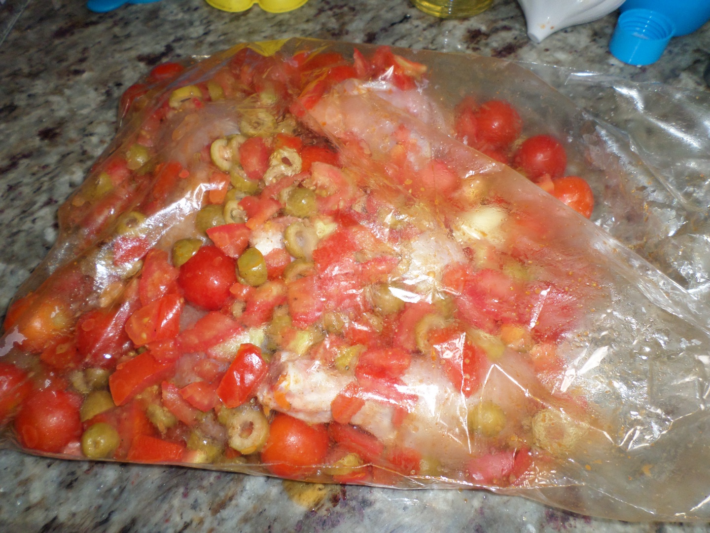 Pasare cu rosii si masline la punga!