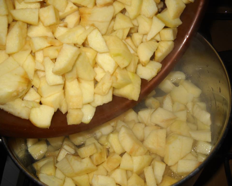 Prajitura cu mere,biscuiti si budinca (fara coacere)