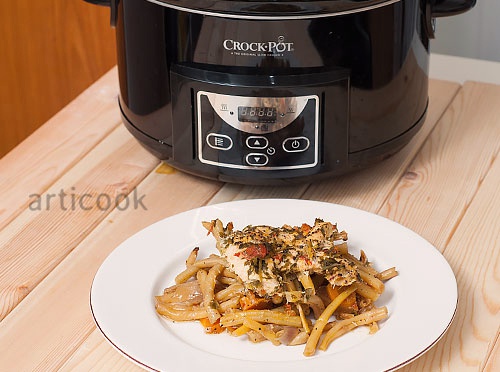 Fasole pastai cu pui la slow cooker