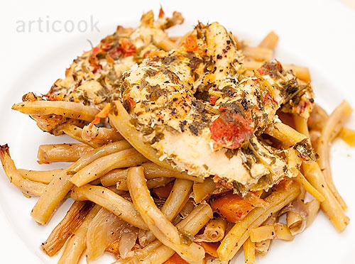 Fasole pastai cu pui la slow cooker