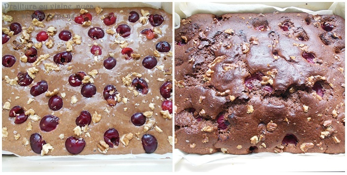 Prajitura cu visine, nuca si mascarpone