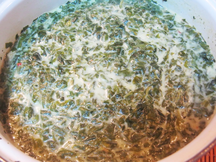 Snitele din porumb cu spanac in lapte