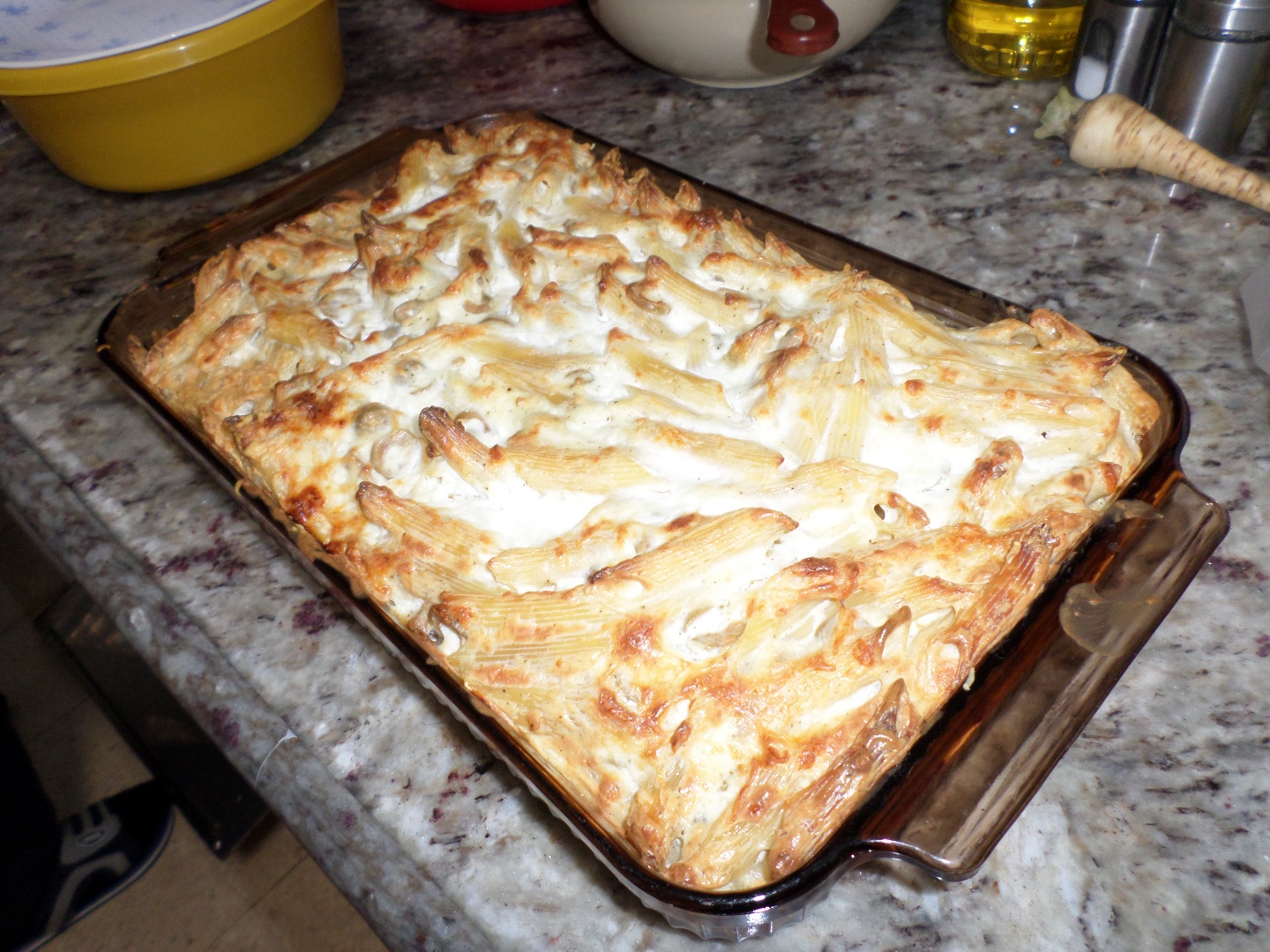 Budinca de paste cu branza de capra