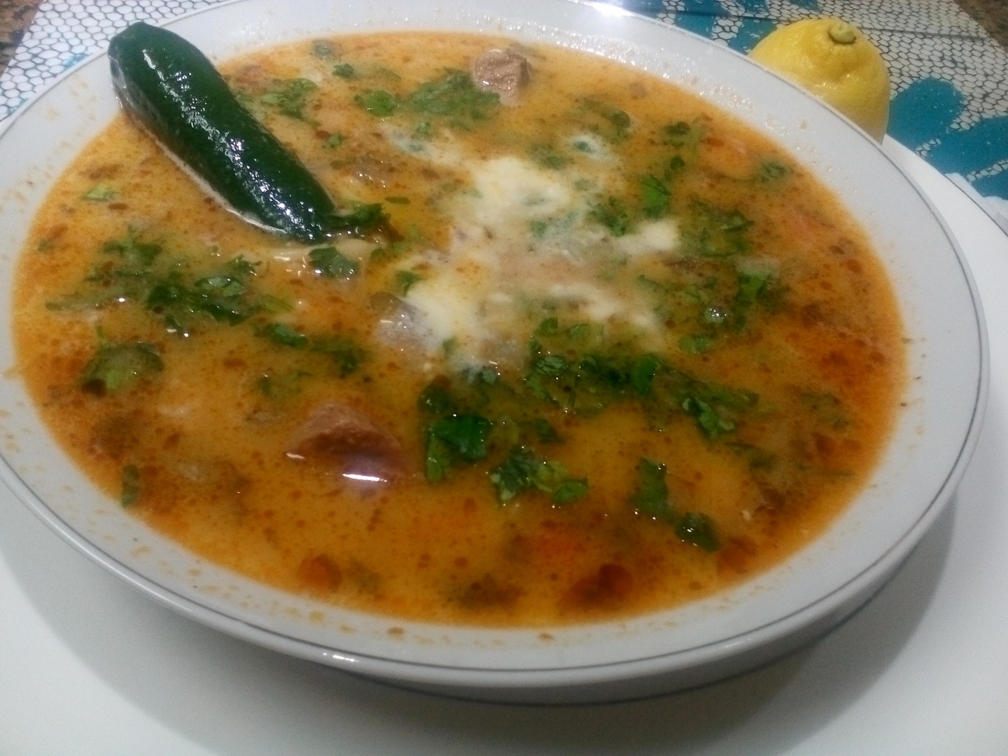 Ciorba de vacuta cu legume si smantana