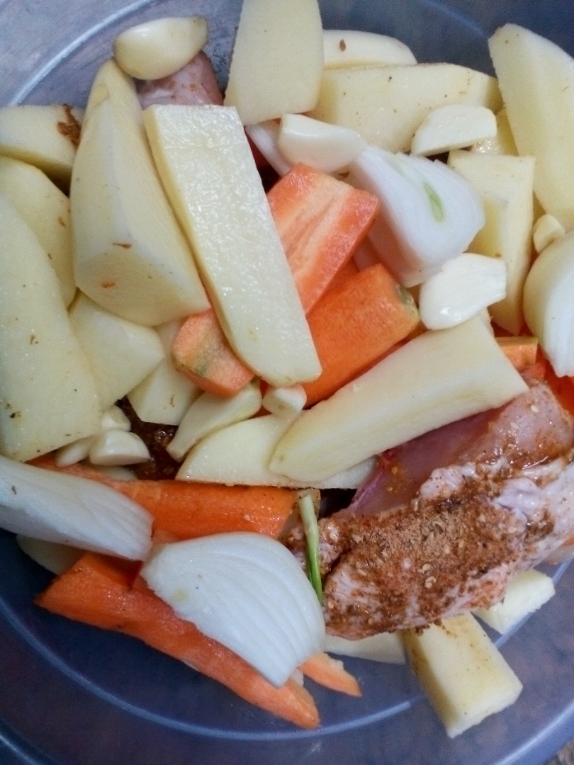 Pui cu legume in punga magica