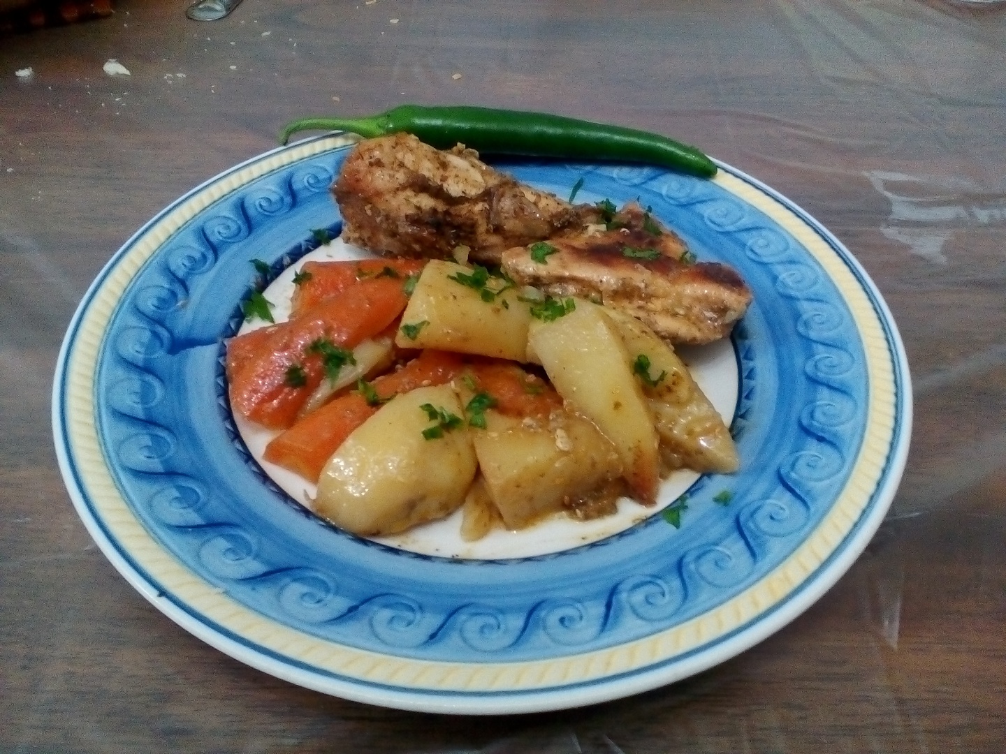 Pui cu legume in punga magica