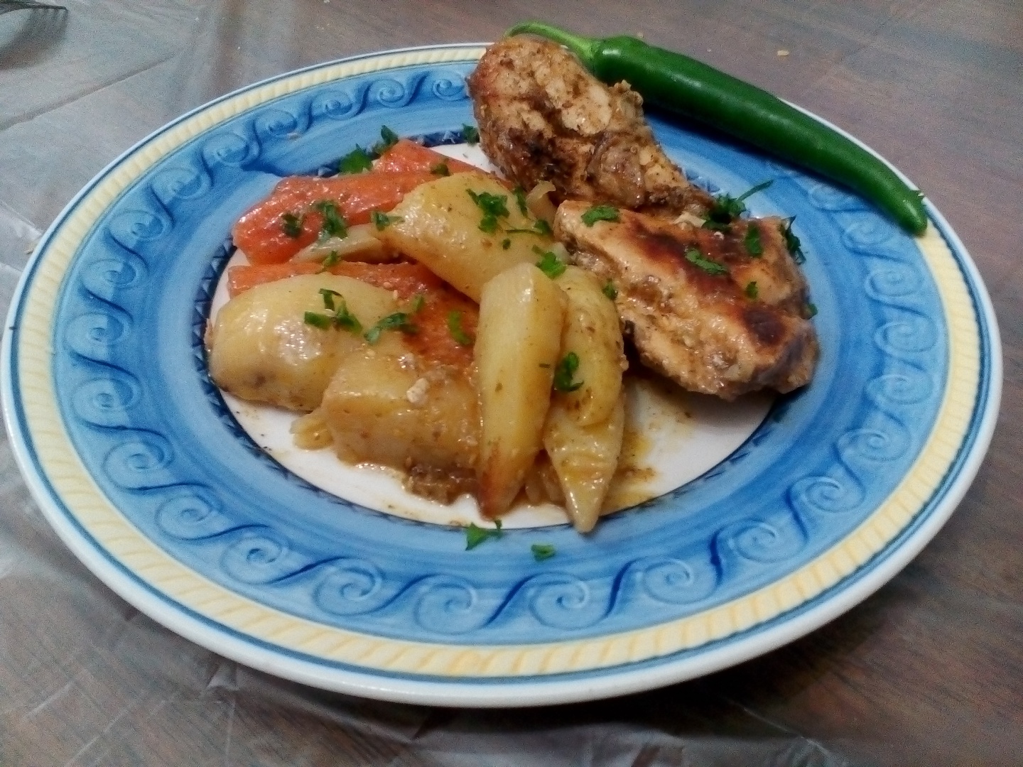 Pui cu legume in punga magica