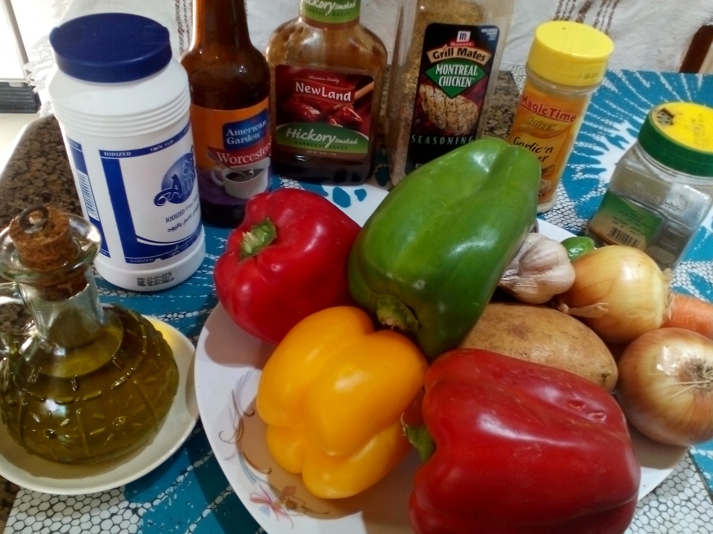 Piept de pui cu legume la gratar (in tava grill pe aragaz)