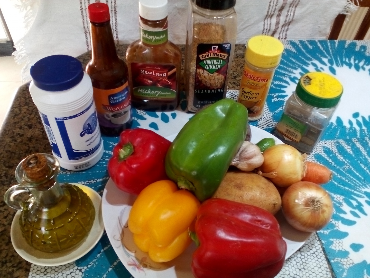 Piept de pui cu legume la gratar (in tava grill pe aragaz)