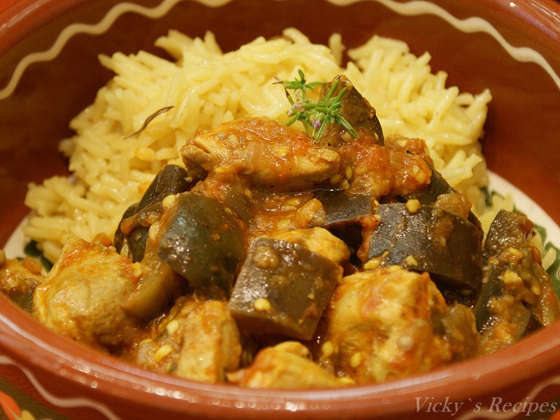 Curry de pui cu vinete