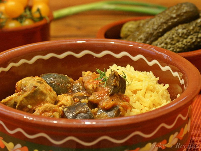 Curry de pui cu vinete