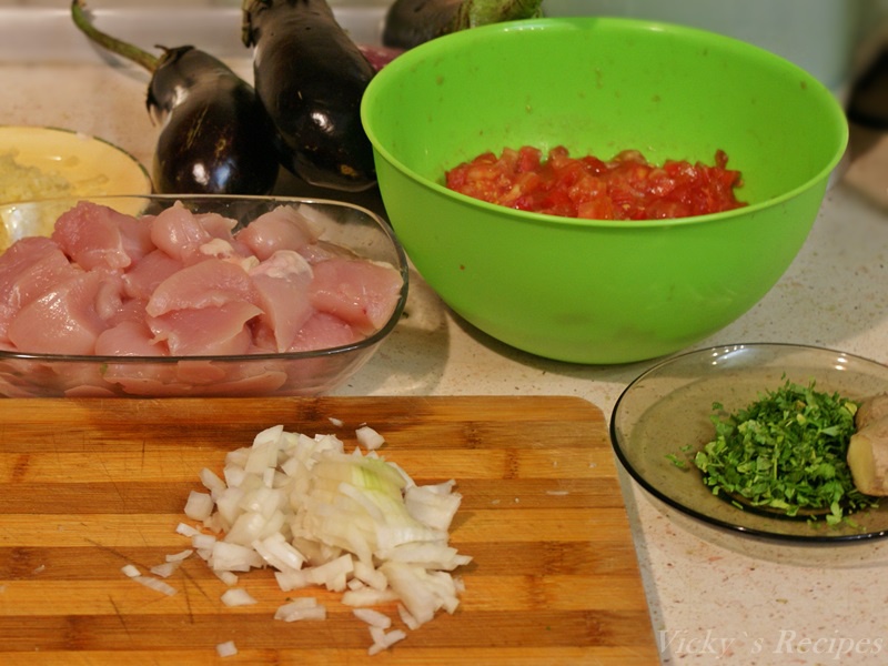 Curry de pui cu vinete