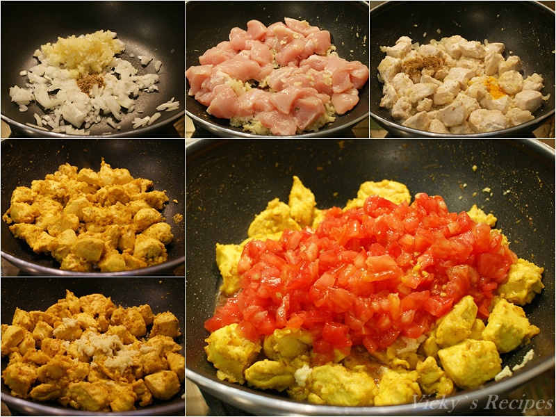 Curry de pui cu vinete