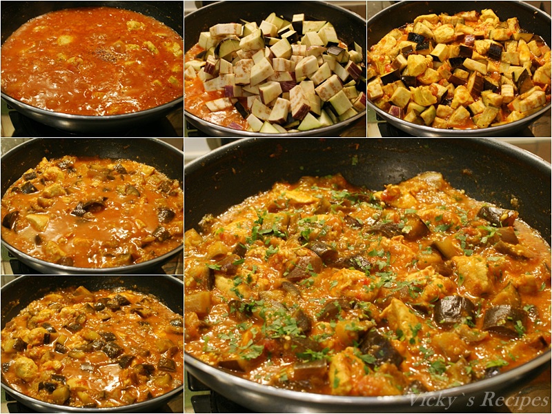 Curry de pui cu vinete