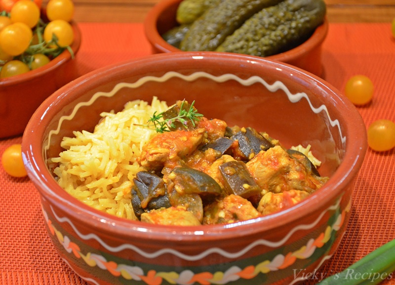 Curry de pui cu vinete