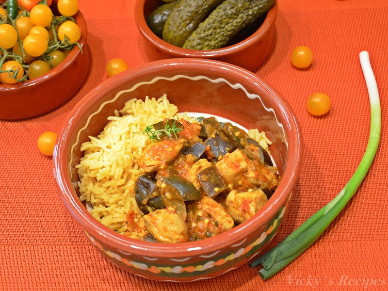 Curry de pui cu vinete