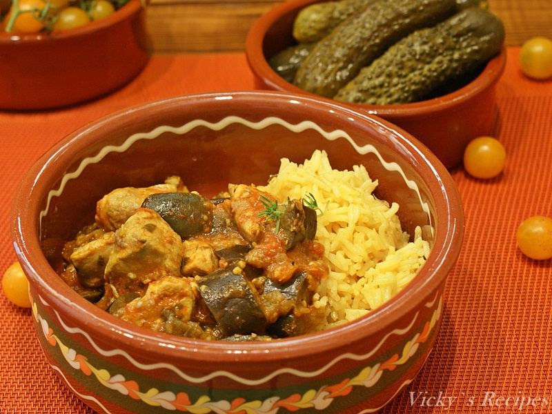 Curry de pui cu vinete