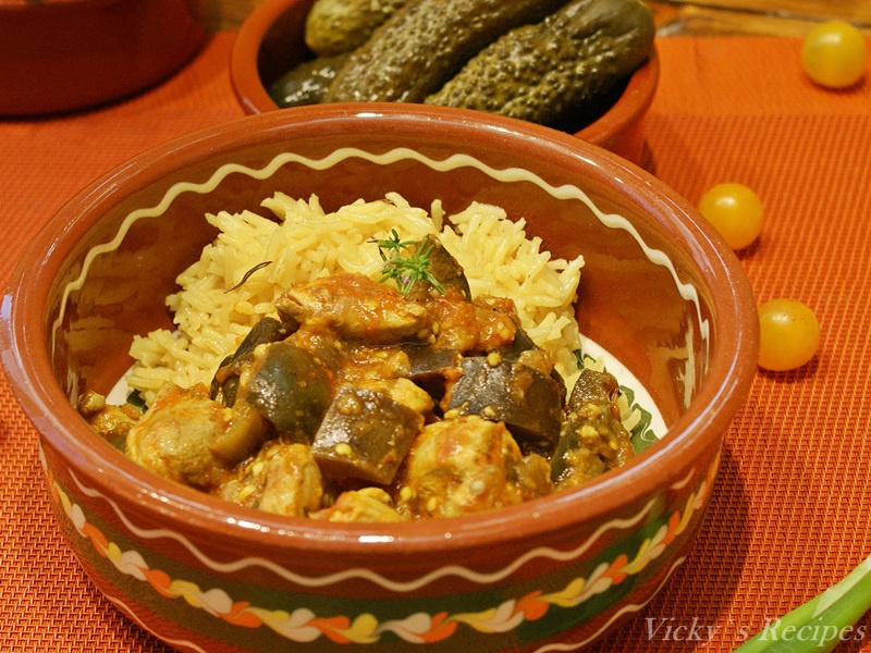 Curry de pui cu vinete