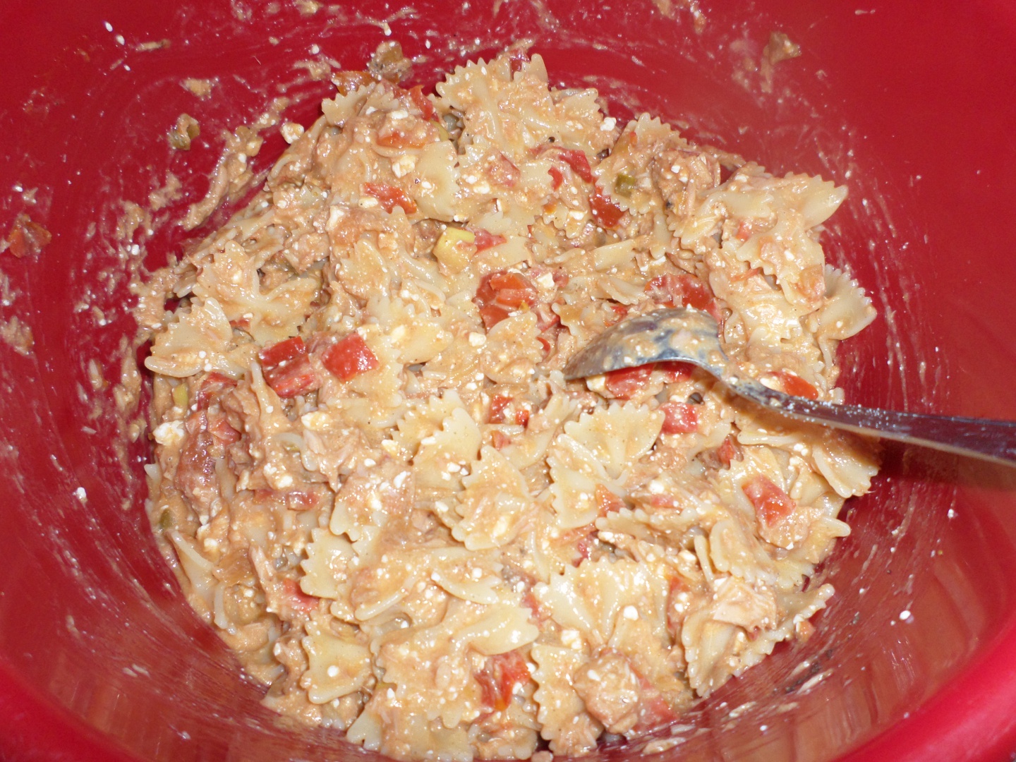 Budinca de paste cu ton salata si branza