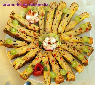 Chec aperitiv cu sunca si cascaval