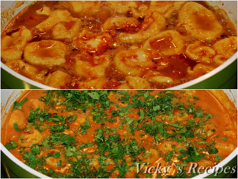 Papricas de pui cu galuste de faina