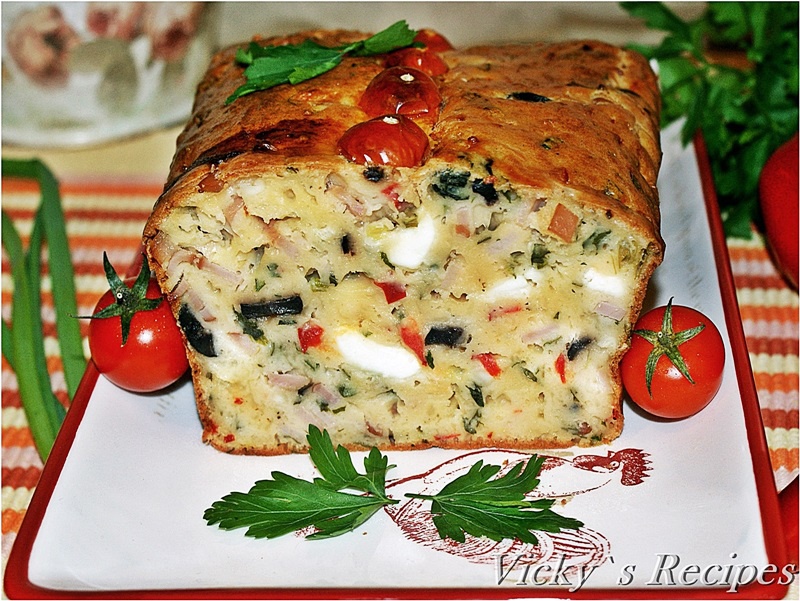 Chec aperitiv cu branza, sunca si masline