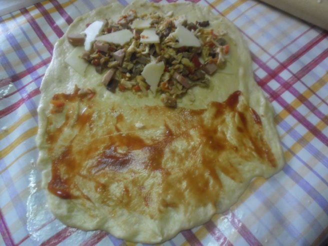 Placinta cu carne, la tigaie