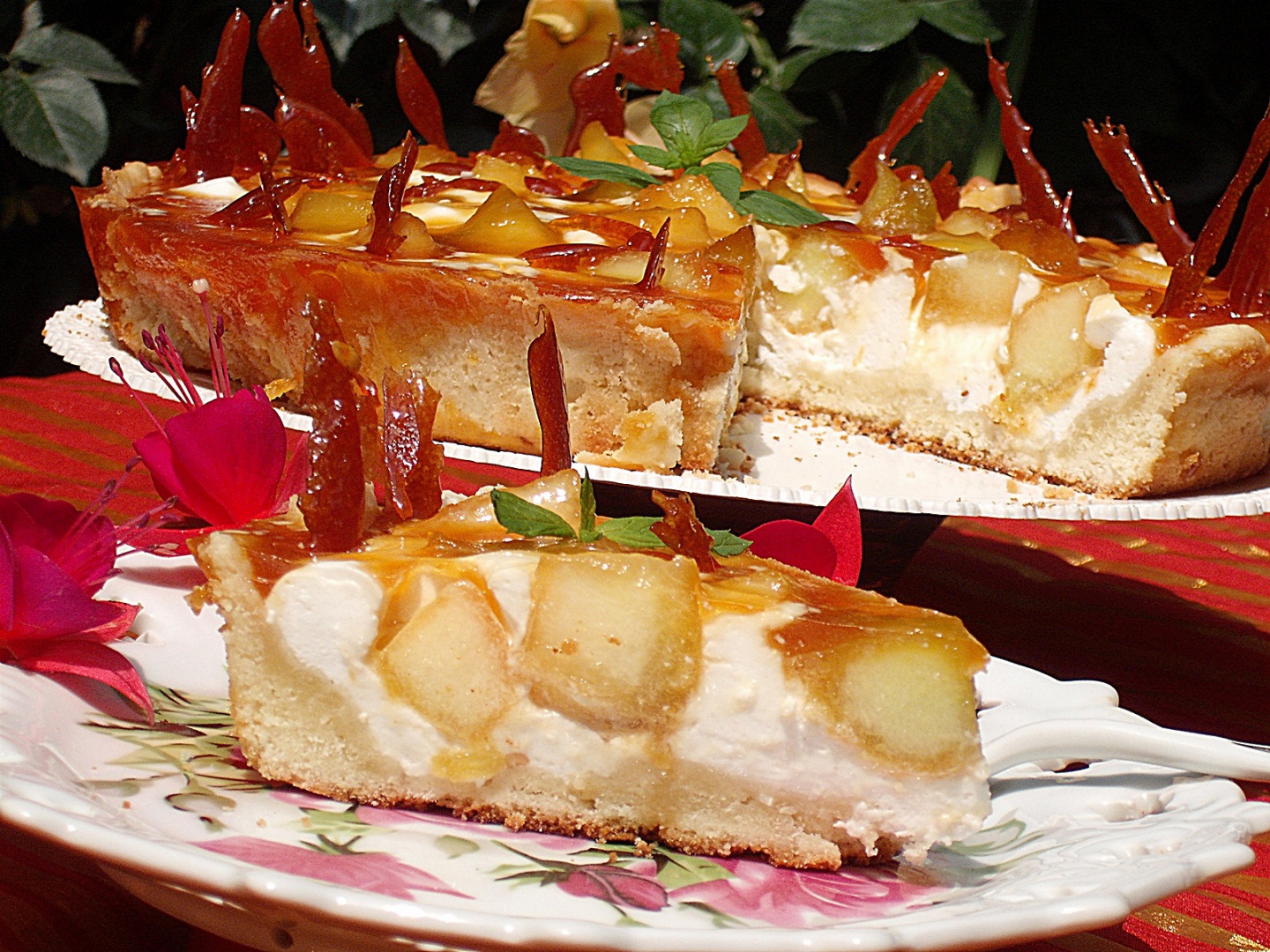 Tarta cu pepene caramelizat