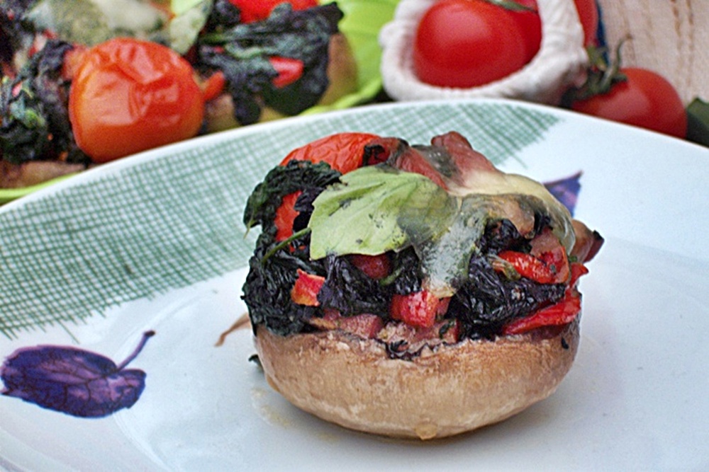 Ciuperci umplute cu spanac