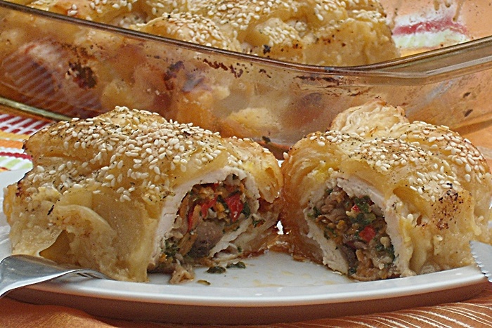 Rulouri de pui in foietaj