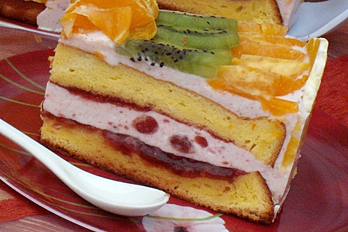 Tort cu gem ,portocale si kiwi