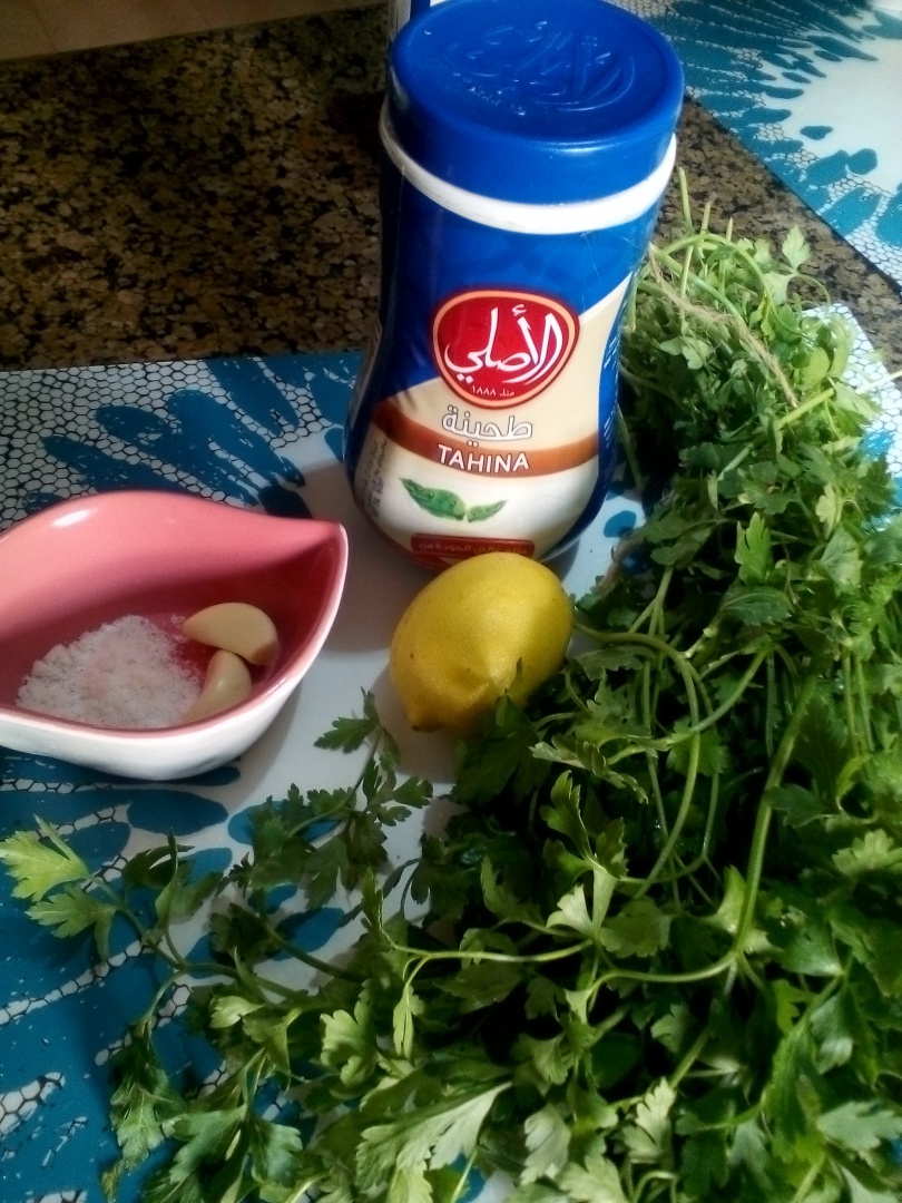 Baqdunsye-Pasta de patrunjel cu sos de susan(tahini)