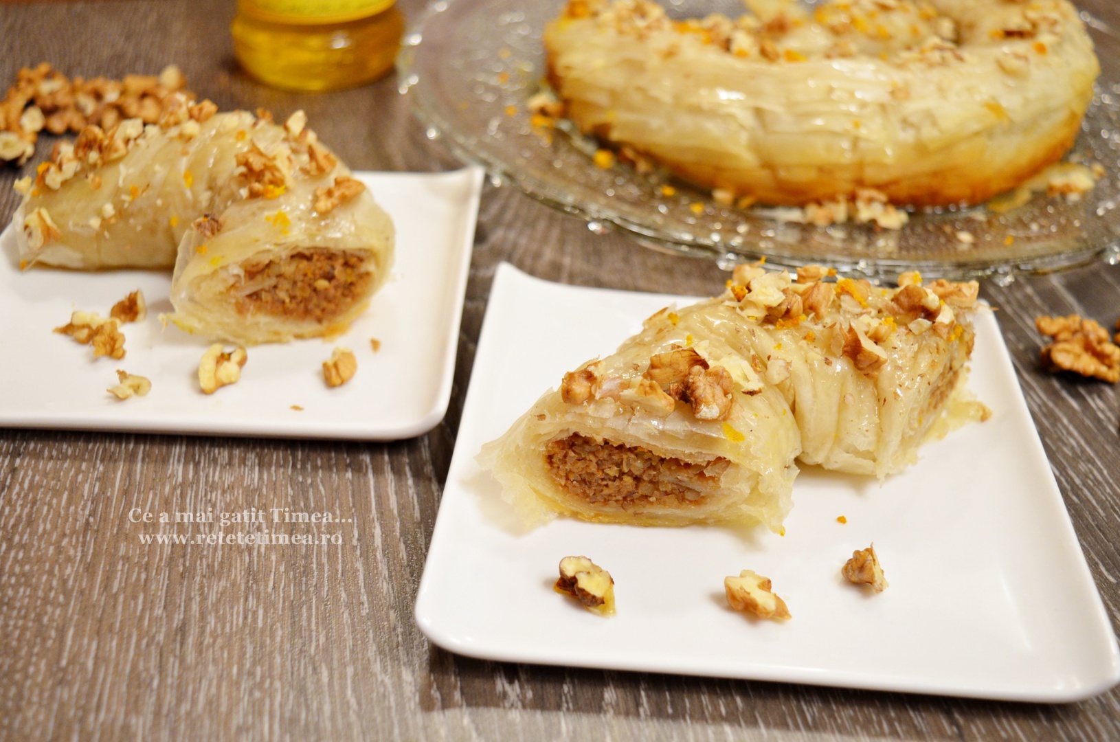 Placinta invartita cu nuca si portocala - de post, la slow cooker Crock-Pot