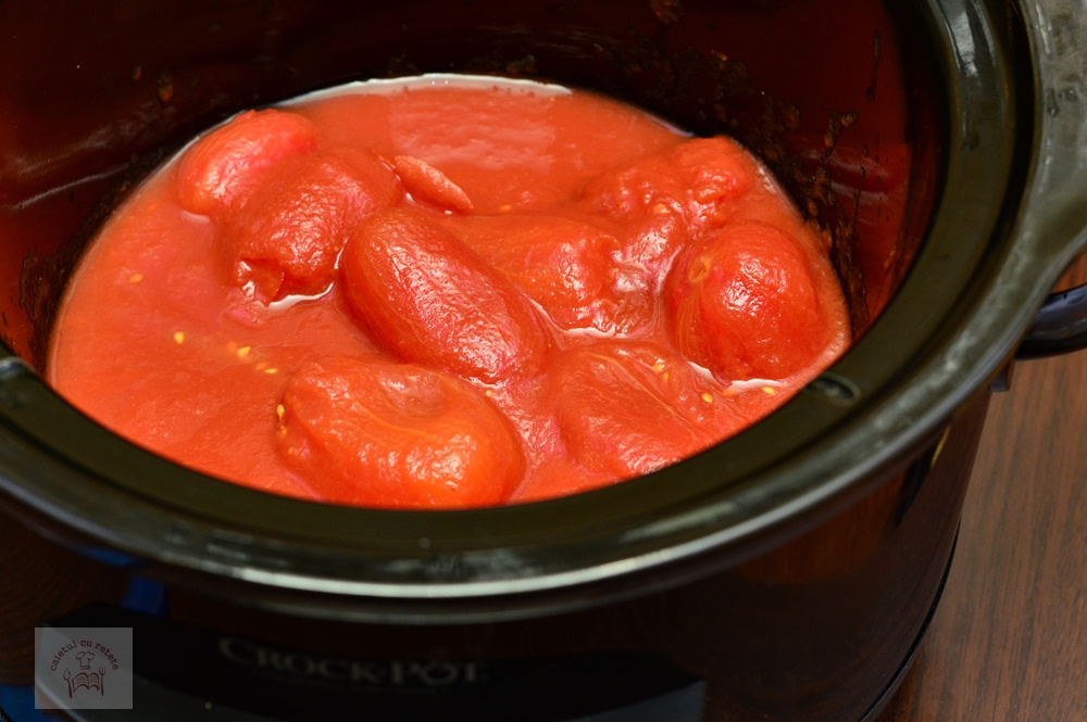 Supa crema de rosii cu crutoane, la slow cooker Crock-Pot