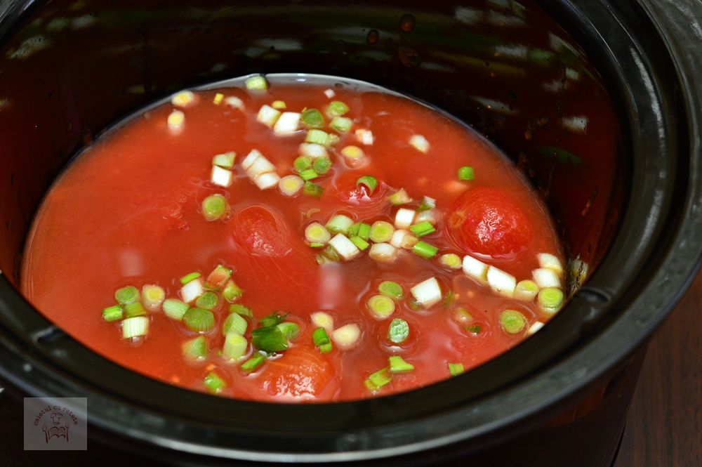 Supa crema de rosii cu crutoane, la slow cooker Crock-Pot