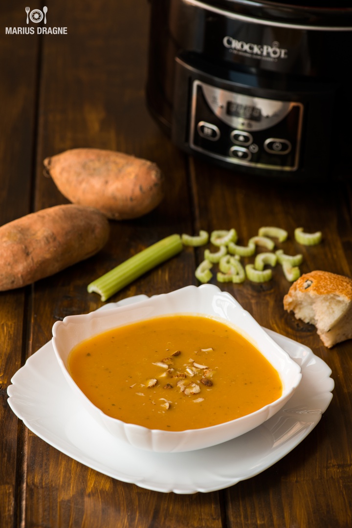 Supa de cartofi dulci la slow cooker Crock-Pot – de post