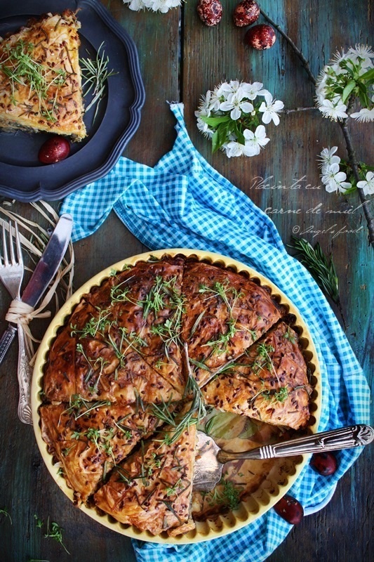 Placinta cu carne de miel pregatita cu aparatul de marinat FoodSaver