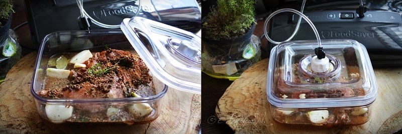 Pulpa de miel imbracata in crusta crocanta de verdeturi pregatita cu aparatul de marinat FoodSaver