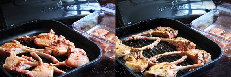 Cotlete de miel cu linte rosie si salata de verdeturi, pregatite cu aparatul de marinat FoodSaver