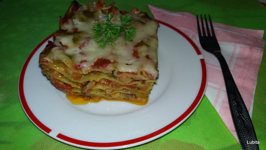 Lasagna cu ciuperci si legume