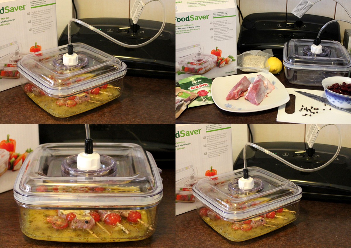 Frigarui din carne de miel pregatite cu aparatul de marinat FoodSaver