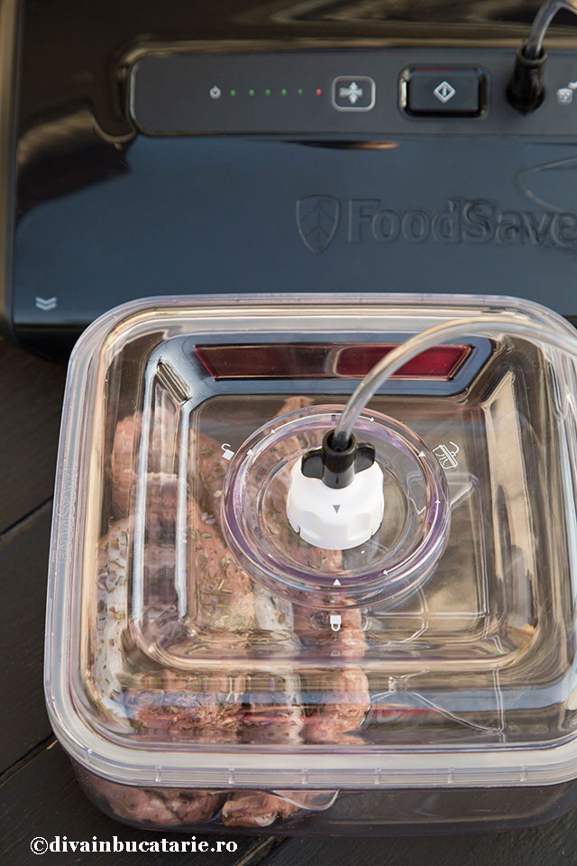 Marinata cu ierburi de provence si lavanda pregatita cu aparatul de marinat FoodSaver