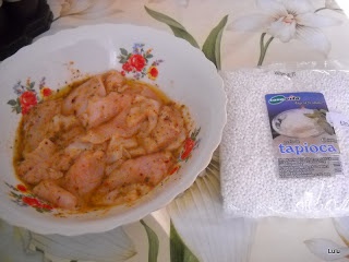 Gratar de pui cu garnitura de tapioca