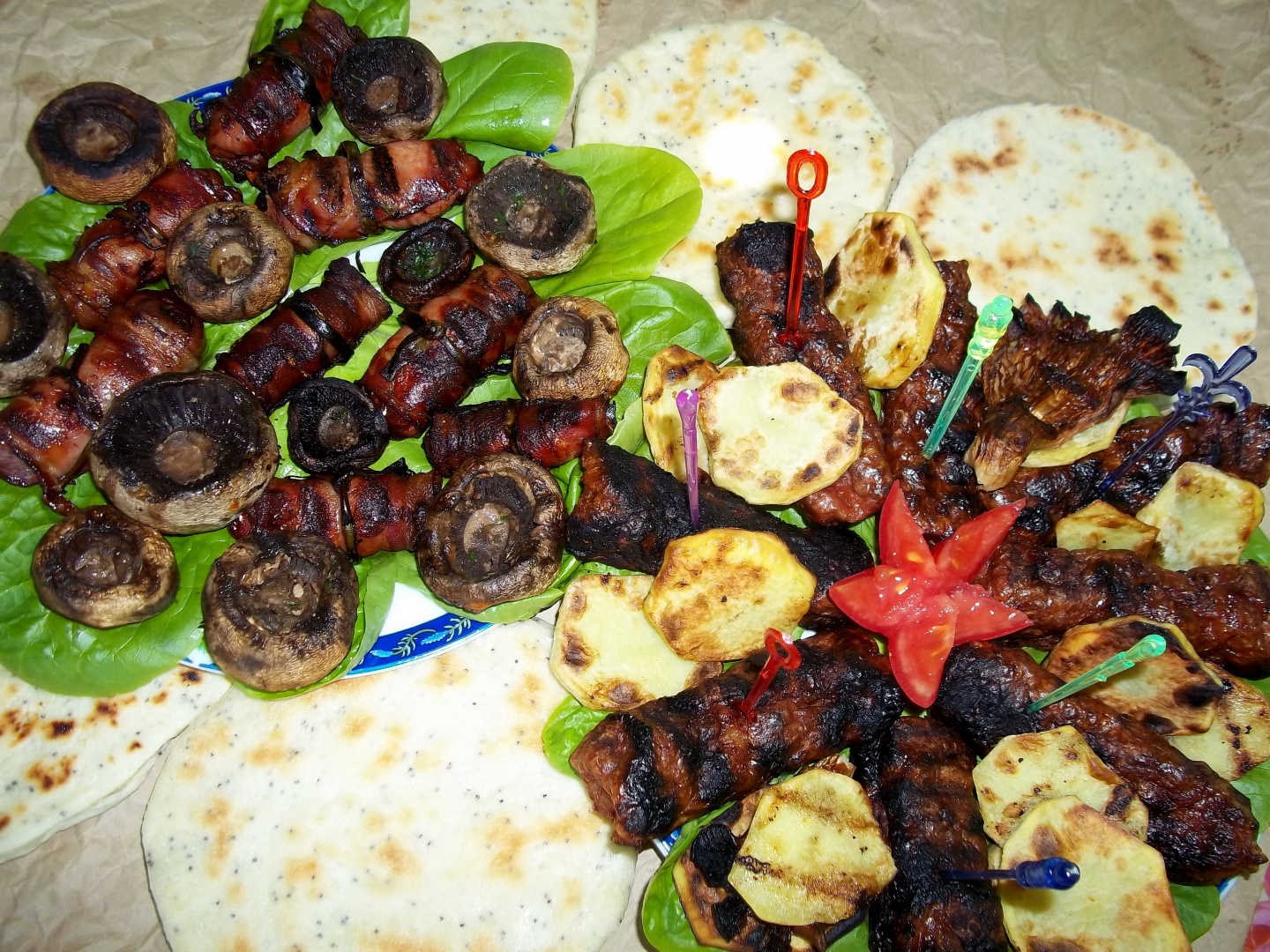 Ciuperci cu unt si marar la gratar