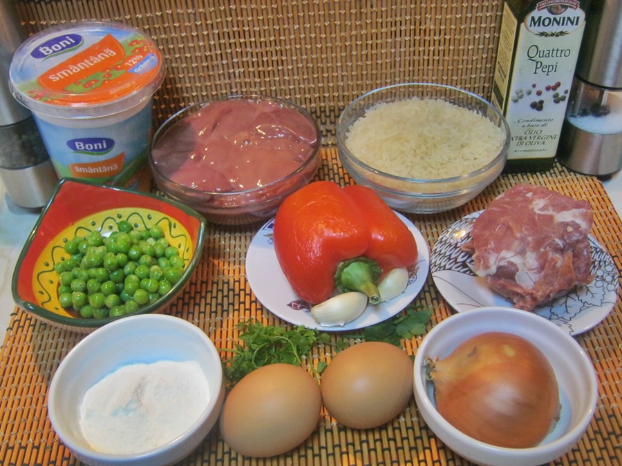 Riz cantonais cu ciulama de ficatei