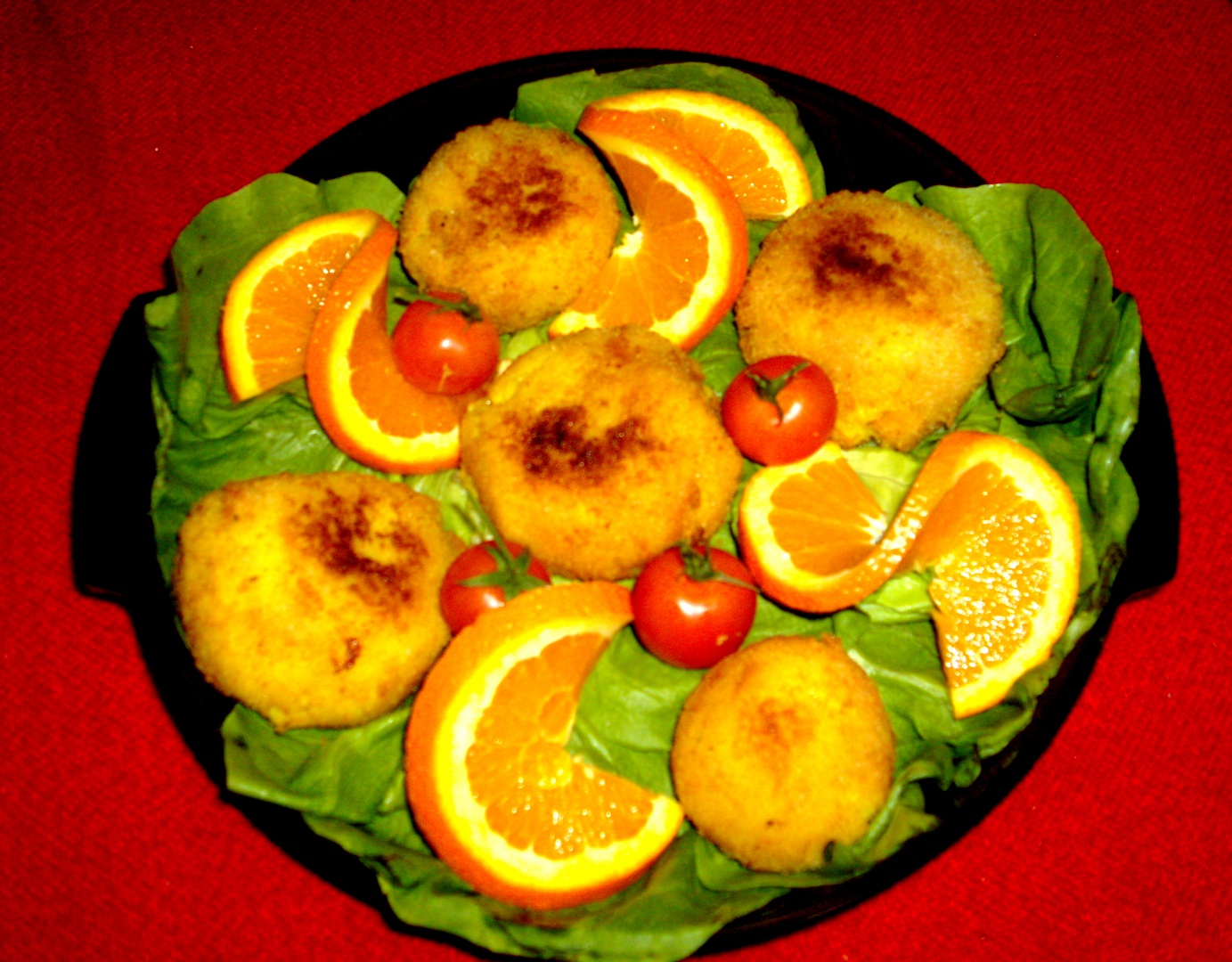 Arancini di riso cu piept de pui