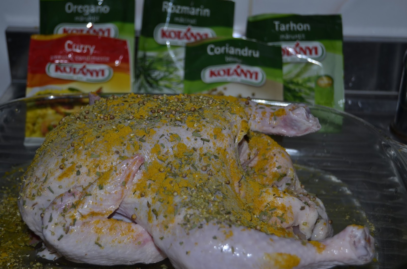 Pui la cuptor in vin rosu si ierburi aromate!