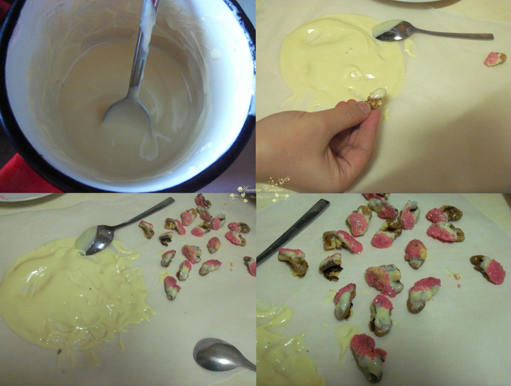 Tort cu nuca, ness si ciocolata alba